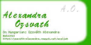 alexandra ozsvath business card